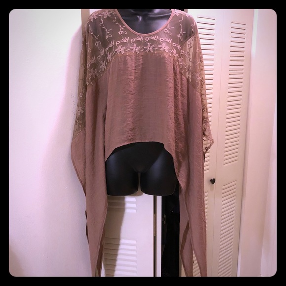 Truth NYC Asymmetrical Scarf Hem Chiffon Blouse - Picture 2 of 8